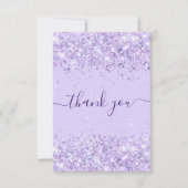 Geburtstag violett lila Glitzer Staub danke (Vorderseite)