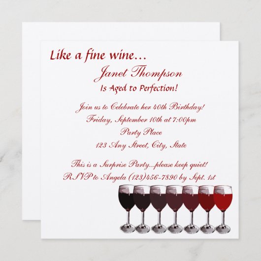 Geburtstag vollendet einladung (Vorne/Hinten)