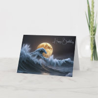Geburtstag Vollmond in Ozeanwelle