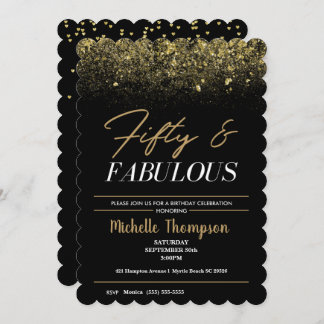 Geburtstag von 50 Frauen und vorzüglicher Glitzer Einladung