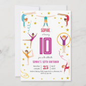 Geburtstag von Akrobatik und Gymnastik Einladung (Vorderseite)