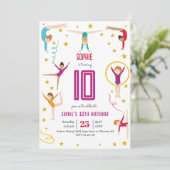 Geburtstag von Akrobatik und Gymnastik Einladung (Stehend Vorderseite)