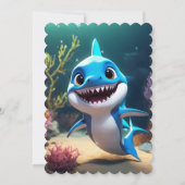 Geburtstag von Babyhai Einladung (Rückseite)