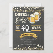 Geburtstag von Chalkboardjubeln und Bieren Einladung (Vorderseite)