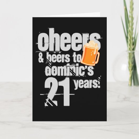 Geburtstag von Cheers und Biers Personalisiert Karte (Vorderseite)