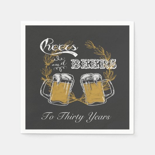 Geburtstag von Cheers und Biers Serviette (Vorderseite)
