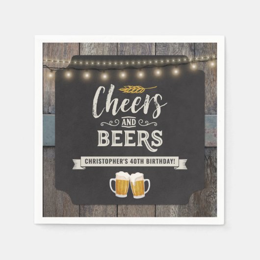 Geburtstag von Cheers und Biers Serviette (Vorderseite)