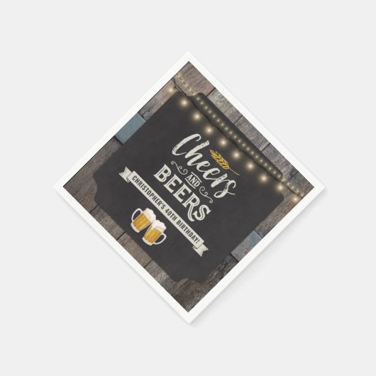 Geburtstag von Cheers und Biers Serviette (Ecke)