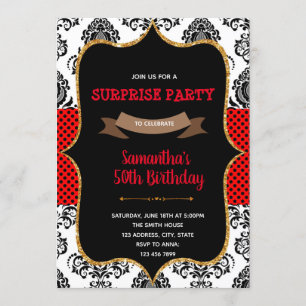 Geburtstag von Damask valentine Einladung