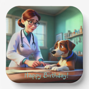 Geburtstag von Frau Veterinarian Pappteller