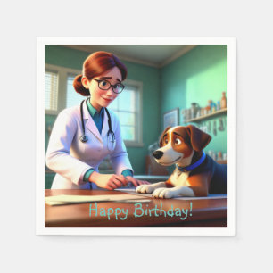Geburtstag von Frau Veterinarian Serviette