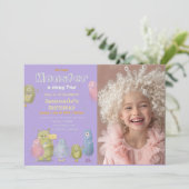 Geburtstag von Freunden Funny Monsters Einladung (Stehend Vorderseite)