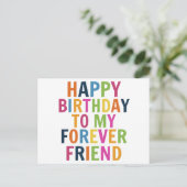 Geburtstag von Freunden  Postkarte (Stehend Vorderseite)