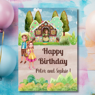 Geburtstag von Gingerbread House Hansel und Gretel Karte