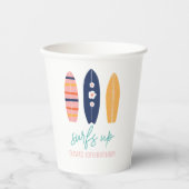 Geburtstag von Girl Surfboard Beach Pappbecher (Vorderseite)