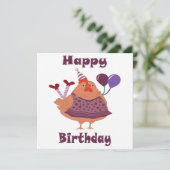 Geburtstag von Hühnern Feiertagskarte (Stehend Vorderseite)