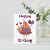 Geburtstag von Hühnern Postkarte (Stehend Vorderseite)