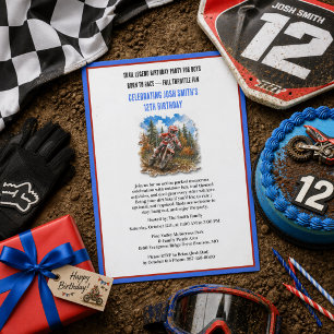 Geburtstag von Jungen Motocross Dirt Bike 12. Einladung
