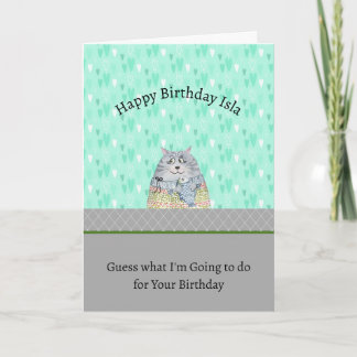 Geburtstag von Katze für Kinder Dankeskarte