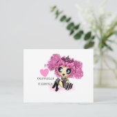 Geburtstag von Kawaii - personalisiert Postkarte (Stehend Vorderseite)