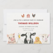 Geburtstag von Landtieren Einladung (Vorderseite)