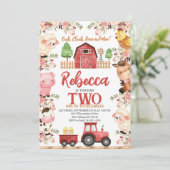 Geburtstag von Mädchen, Landtiere Einladung (Stehend Vorderseite)