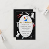 Geburtstag von Mechanic Karte (Vorderseite/Rückseite Beispiel)