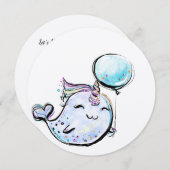 Geburtstag von Narwhal Einladung (Vorne/Hinten)