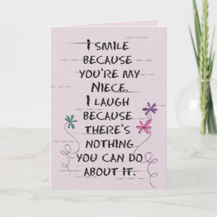 Geburtstag von Niece mit Glitzer Blume Card Karte