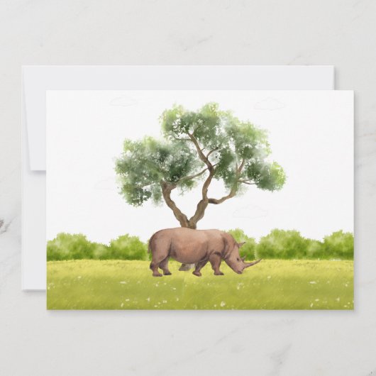 Geburtstag von Safari-Tieren Einladung (Rückseite)