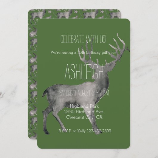 Geburtstag von Waldwild Einladung (Vorne/Hinten)