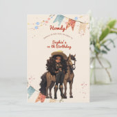 Geburtstag von Wild-West-Cowgirl Einladung (Stehend Vorderseite)