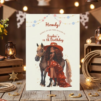Geburtstag von Wild-West-Cowgirl Einladung