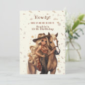 Geburtstag von Wild-West-Cowgirl Einladung (Stehend Vorderseite)