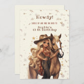 Geburtstag von Wild-West-Cowgirl Einladung (Vorne/Hinten)