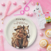 Geburtstag von Wild-West-Cowgirl Pappteller (Party)