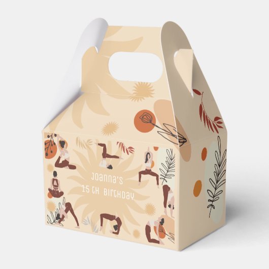 Geburtstag von Yoga-Mädchen Geschenkschachtel (Vorderseite)