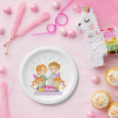 Geburtstag von Zwillingsmädchen Pappteller (Party)