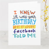 Geburtstag vor Facebook lustiger Karte (Gelbe Blume)