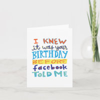 Geburtstag vor Facebook lustiger Karte