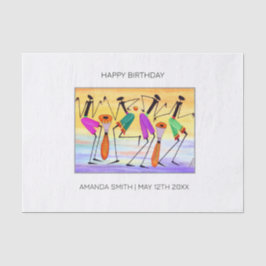 Geburtstag, Wasserfarbenausdruck des Glücks Seidenpapier