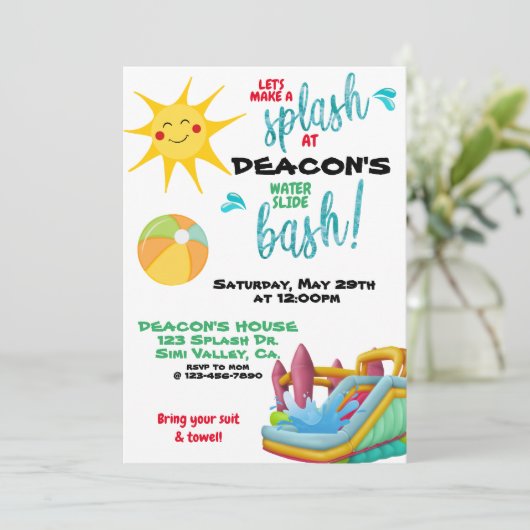 GEBURTSTAG, WASSERSELIDE, BOUNCE HOUSE, KINDER, SO (Stehend Vorderseite)