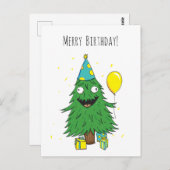 Geburtstag Weihnachtsbaum Postcard Postkarte (Vorne/Hinten)