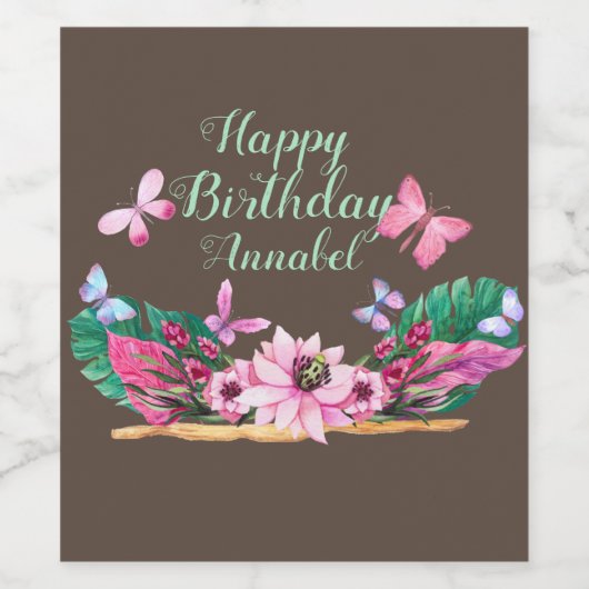 Geburtstag Weinetikett (Einzelnes Label)