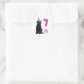 Geburtstag Welpenthema - Niedlicher Hund Pink Girl Runder Aufkleber (Tasche)