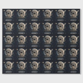 Geburtstag Weltraumastronaut Geschenkpapier (Flach)