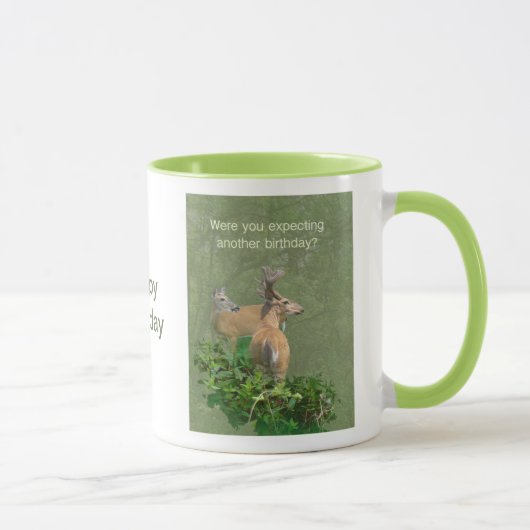 Geburtstag Whitetail Deer Buck & Doe Tasse (Rechts)