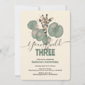 Geburtstag Wild Safari Giraffe Tierisches Party Einladung (Vorderseite)