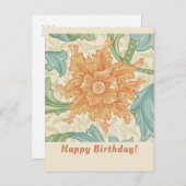 Geburtstag William Morris Blumentapete CC1133 Postkarte (Vorne/Hinten)