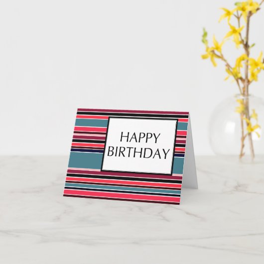 Geburtstag (wineStripes) Karte (Gelbe Blume)